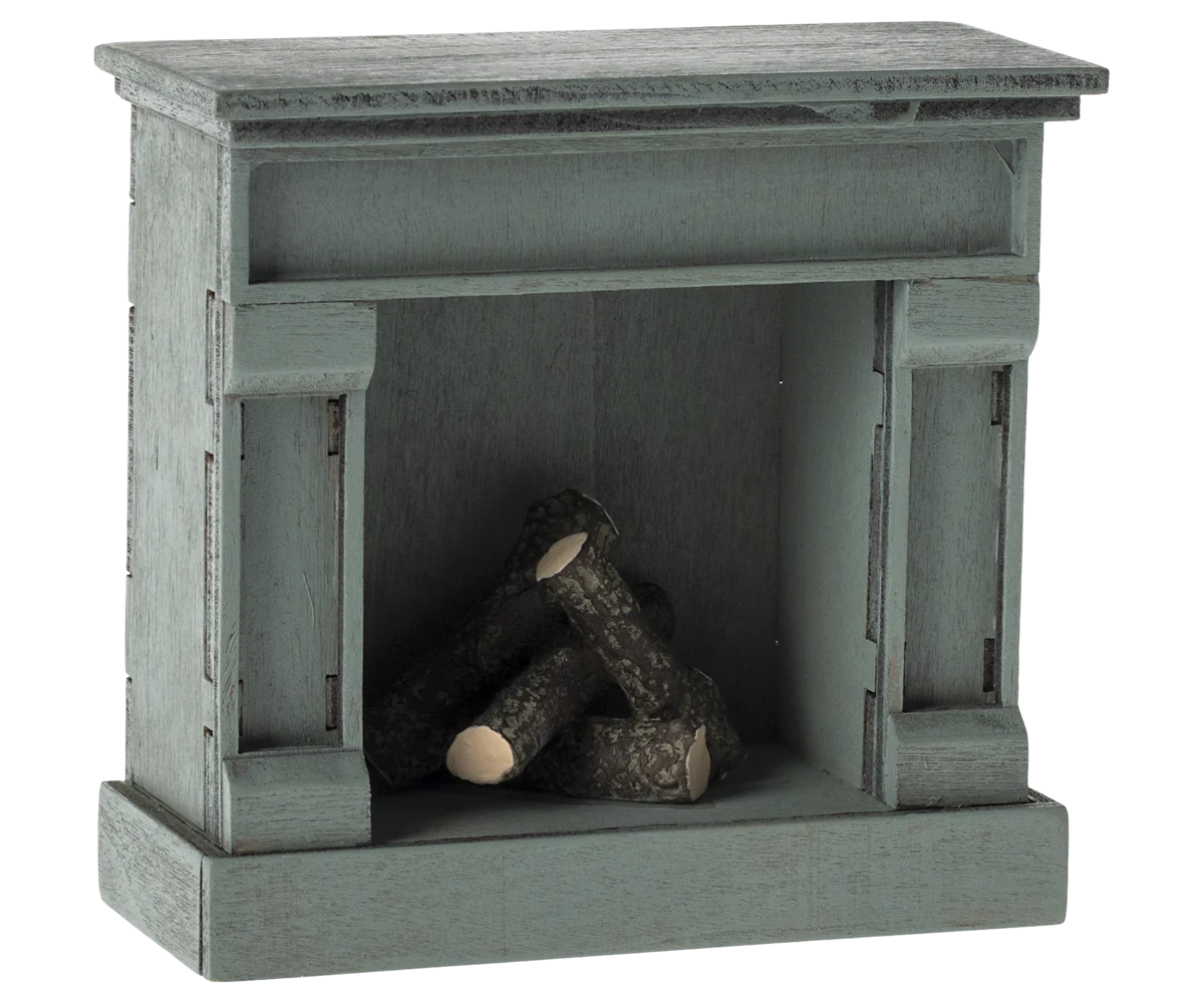 Maileg - Fireplace for Mouse Blue