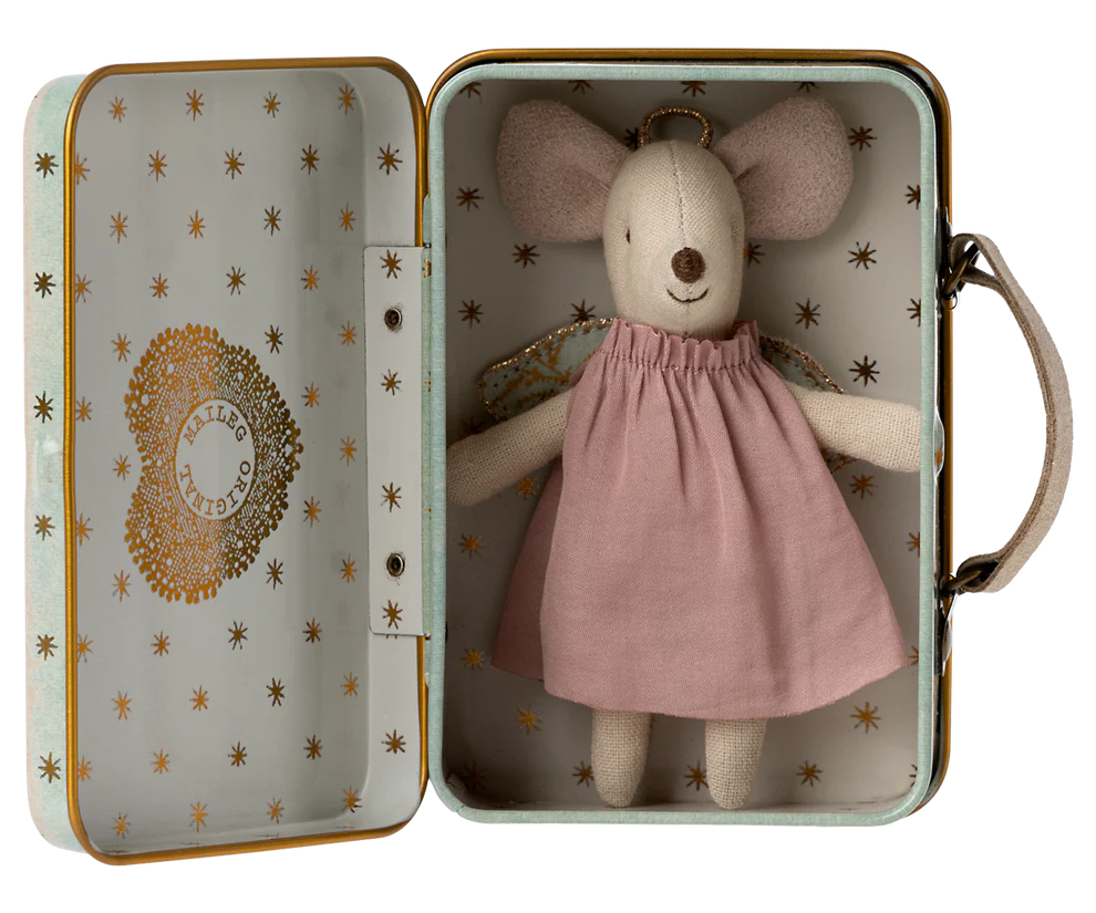 Maileg - Angel Mouse in Suitcase Little Sister