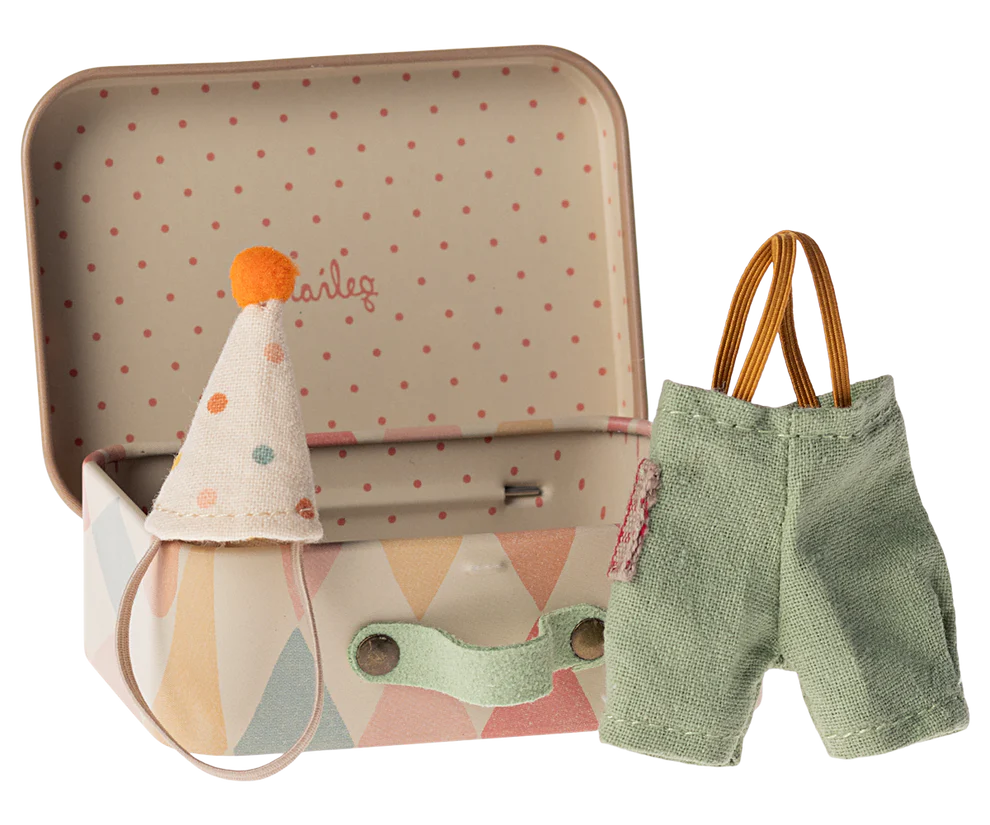 Maileg - Clown Clothes for Little Brother Mouse in Suitcase