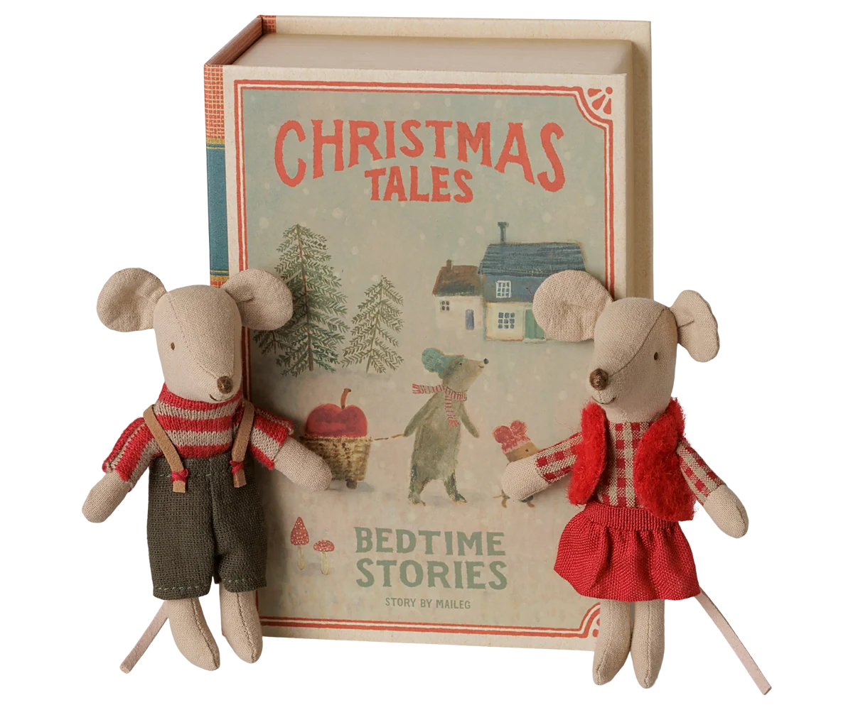 Maileg - Christmas Twin Mice in Book