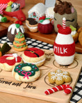 Load image into Gallery viewer, Tara Treasures - Felt Santa's Milk Bottle