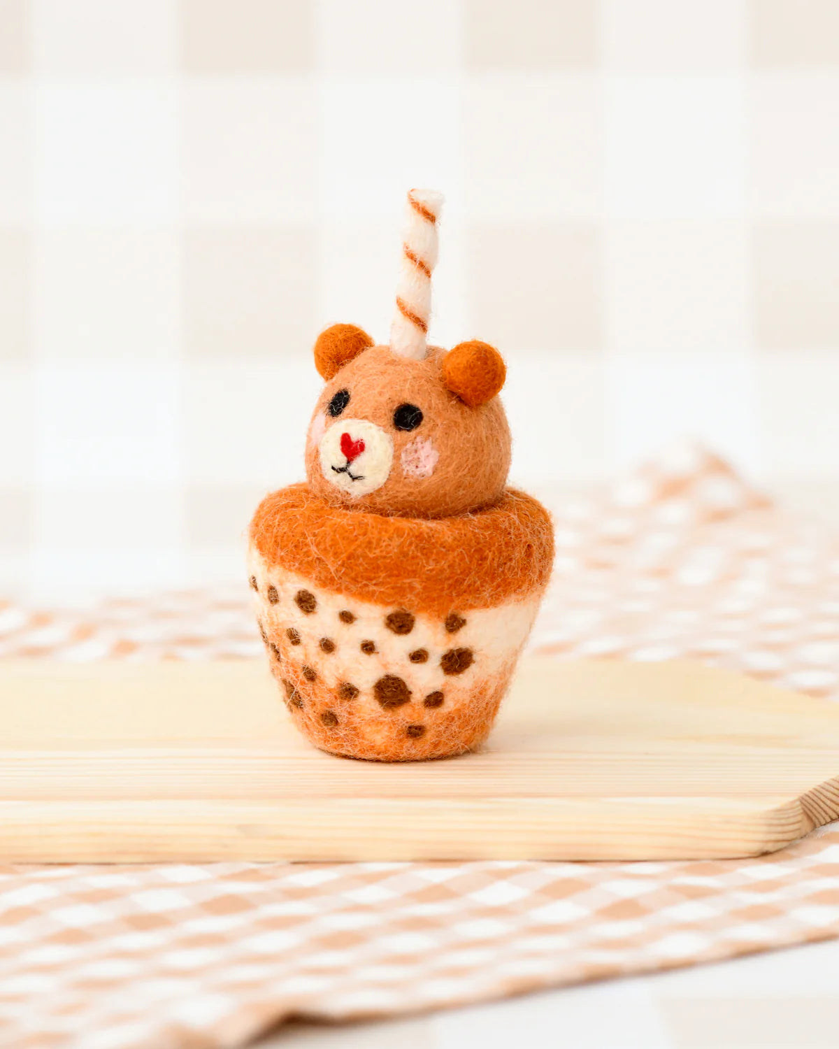 Tara Treasures - Felt Bear Boba Bubble Tea
