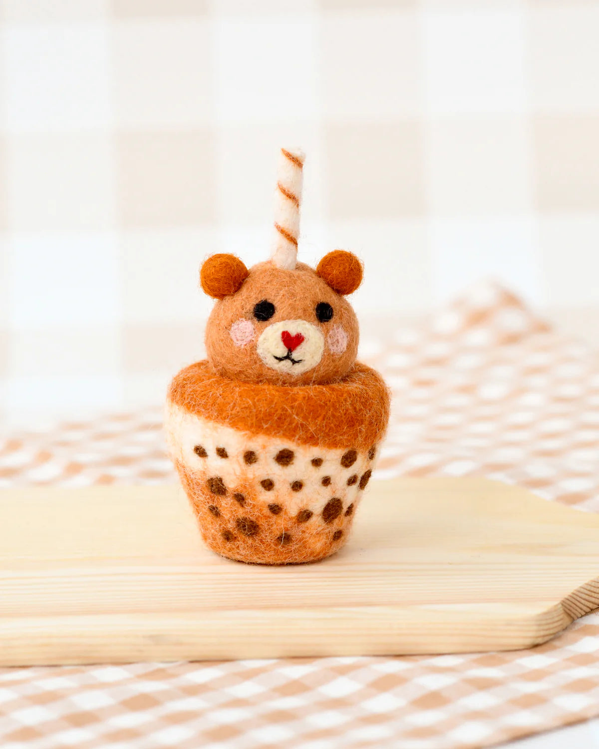 Tara Treasures - Felt Bear Boba Bubble Tea