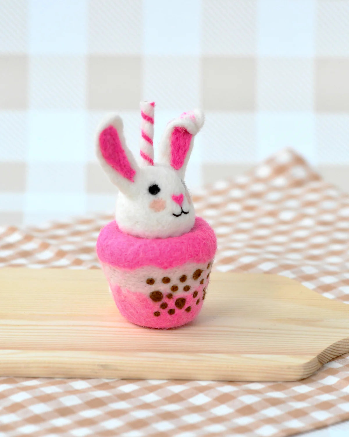 Tara Treasures - Felt Bunny Boba Bubble Tea
