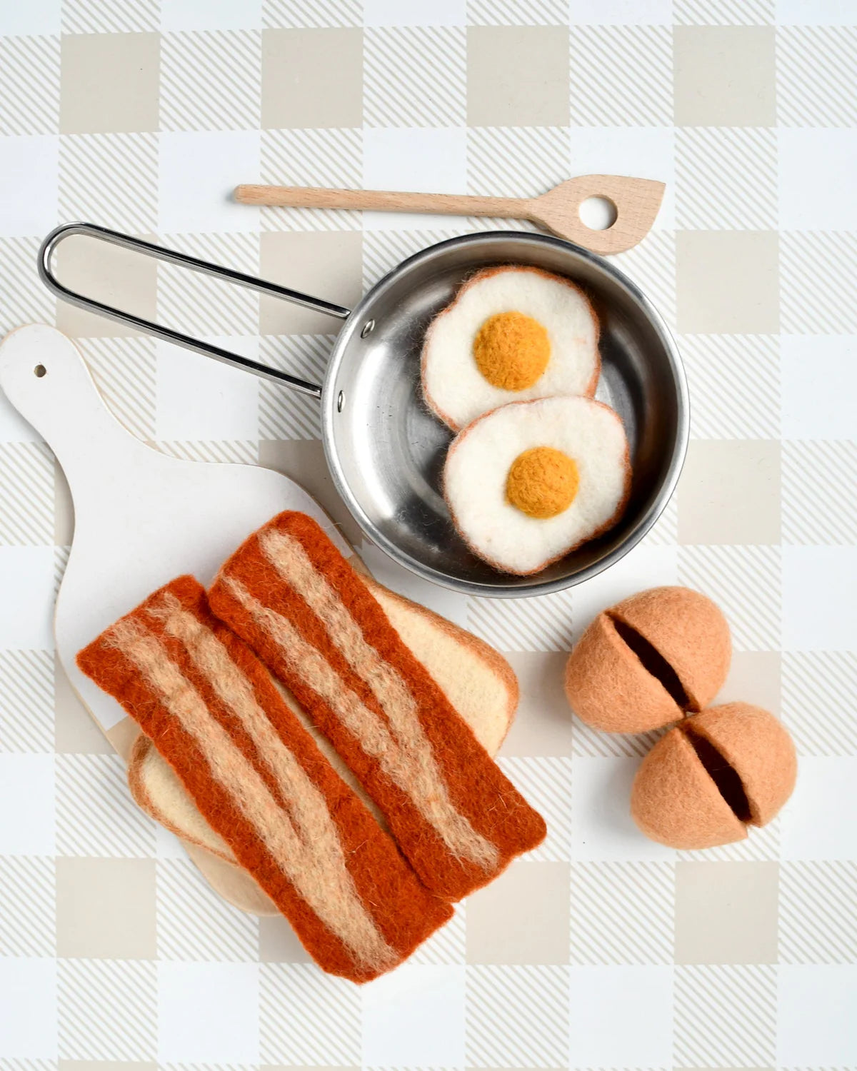 Tara Treasures - Felt Bacon and Eggs Breakfast Set