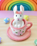 Load image into Gallery viewer, Tara Treasures Felt Rabbit in Teacup - Cheeky Junior