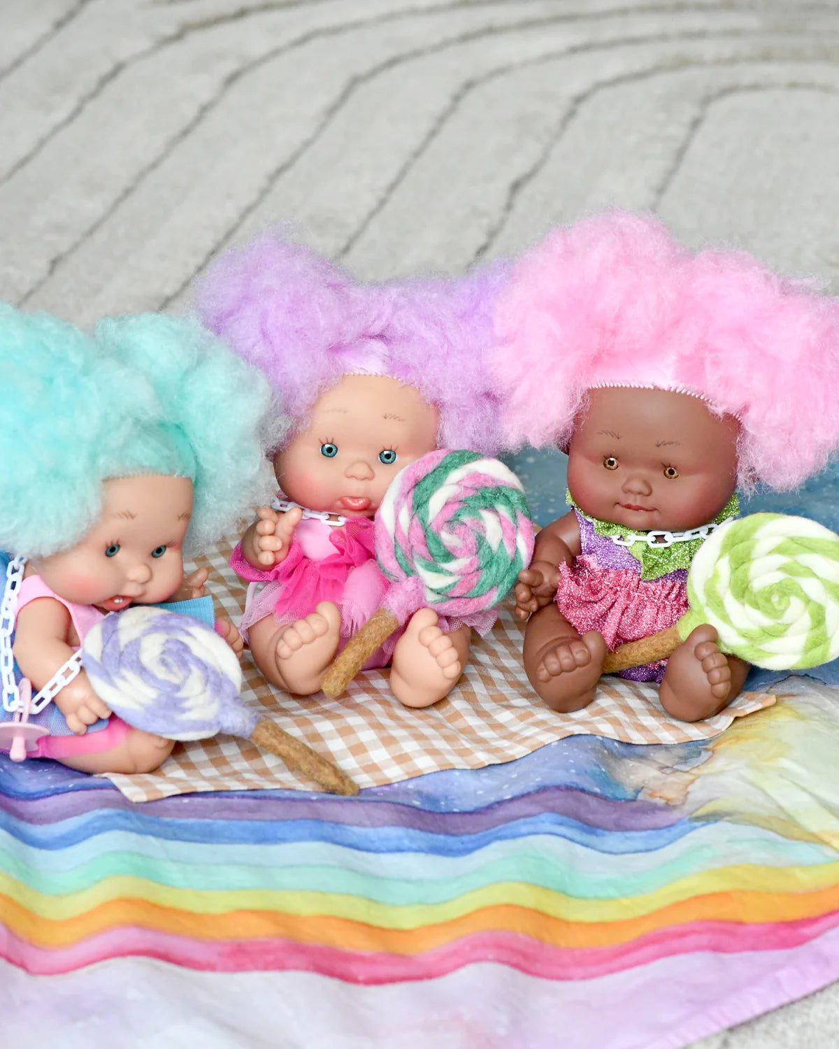 Tara Treasures - Felt Green and White Swirl Lollipop