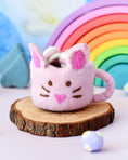 Load image into Gallery viewer, Tara Treasures Felt Bunny Hot Chocolate Mug with Marshmallows - Pink Cup - Cheeky Junior