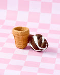 Load image into Gallery viewer, Tara Treasures - Felt Chocolate Soft Serve Ice Cream