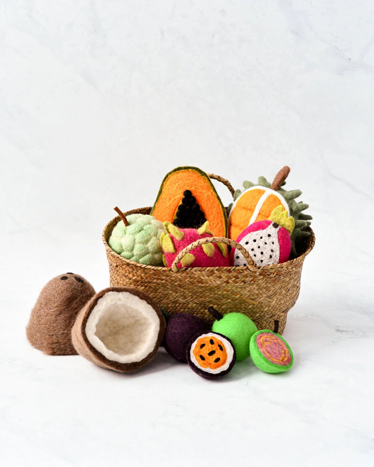 Tara Treasures - Felt Tropical Fruits Play Food Set - 11 pieces