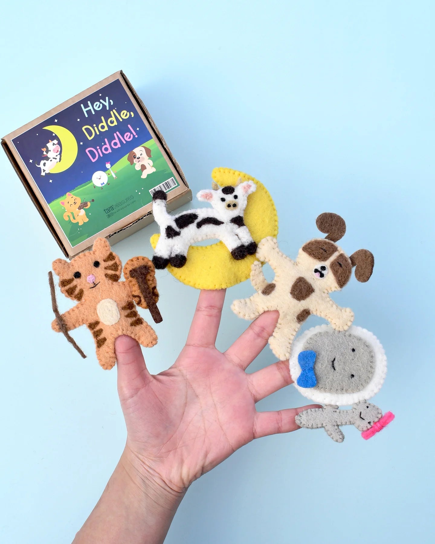 Tara Treasures - Hey Diddle Diddle Finger Puppet Set
