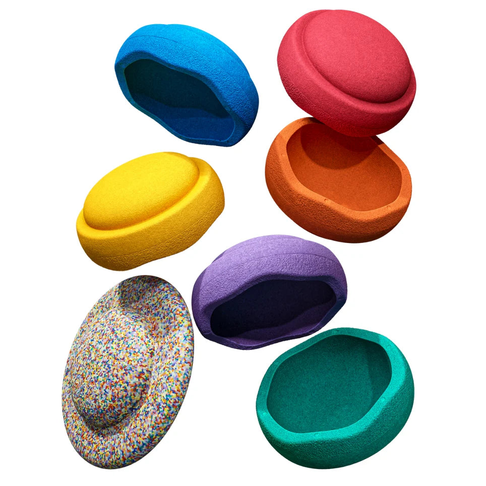 Stapelstein - Rainbow Set of 6 + 1 Super Confetti Board Set