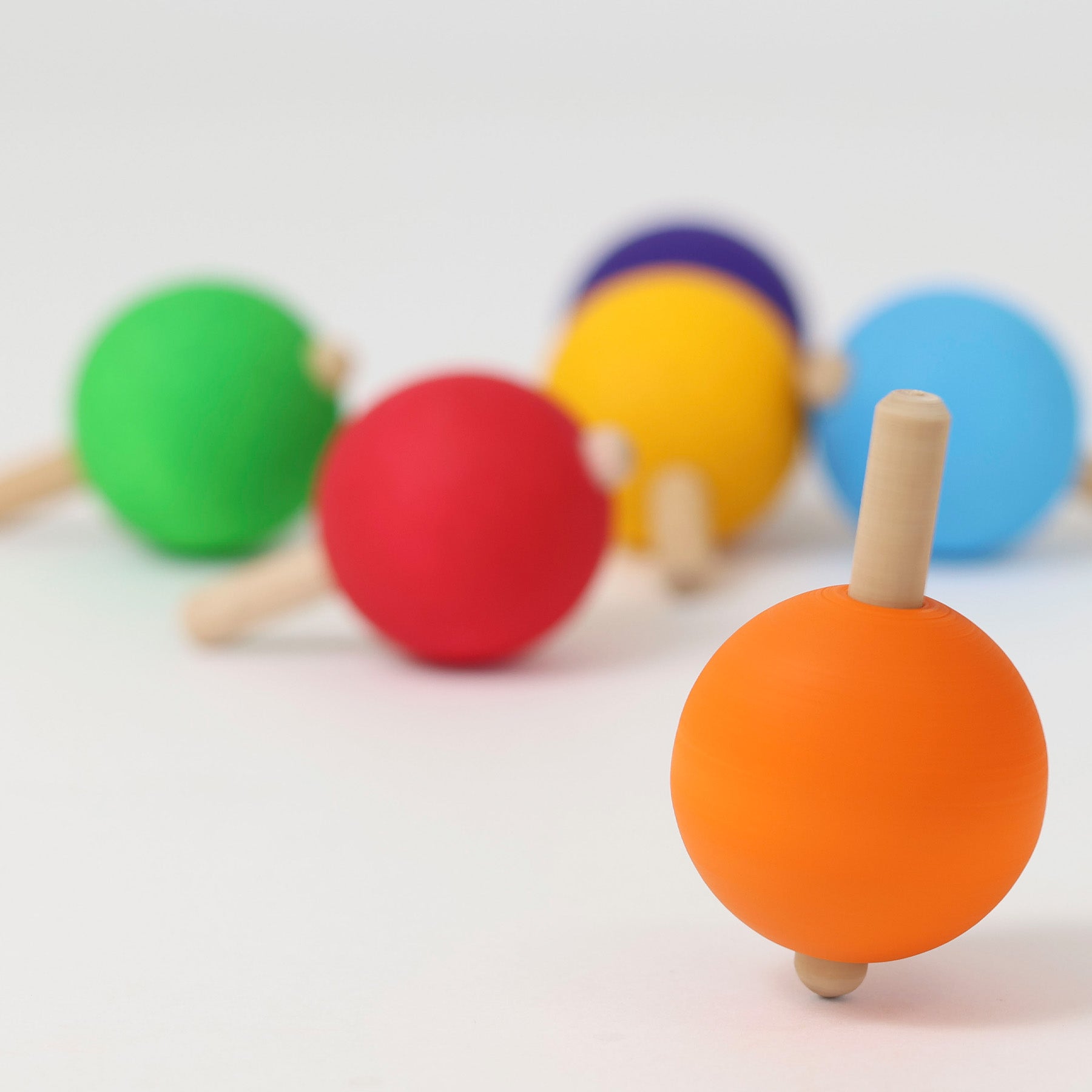 Grimm's - Spinning Tops Set of 6 Rainbow