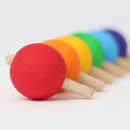 Load image into Gallery viewer, Grimm's - Spinning Tops Set of 6 Rainbow