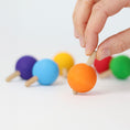 Load image into Gallery viewer, Grimm's - Spinning Tops Set of 6 Rainbow