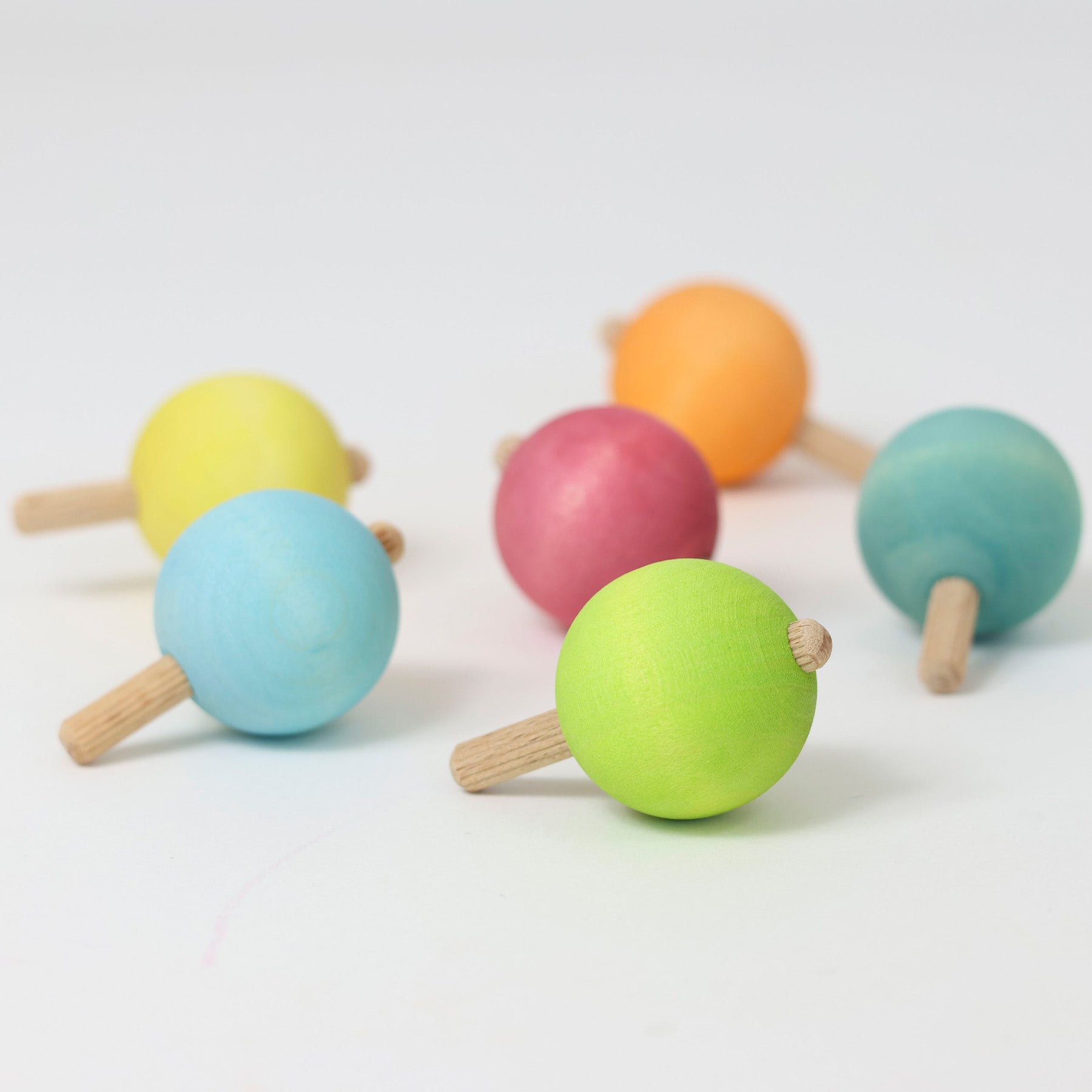Grimm's - Spinning Tops Set of 6 Pastel
