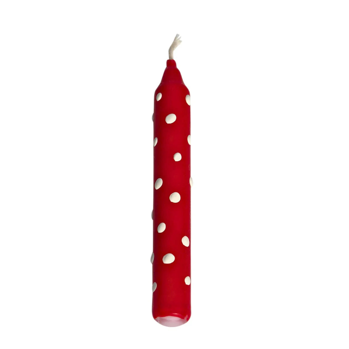 Ahrens Candles - White Dots Red Celebration Candle