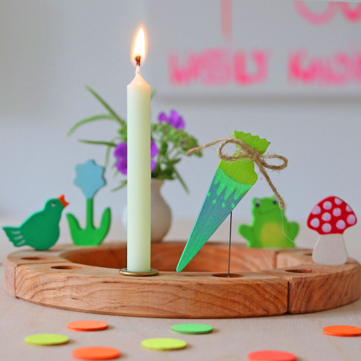 Grimm's Celebrations - School Cone Neon Green