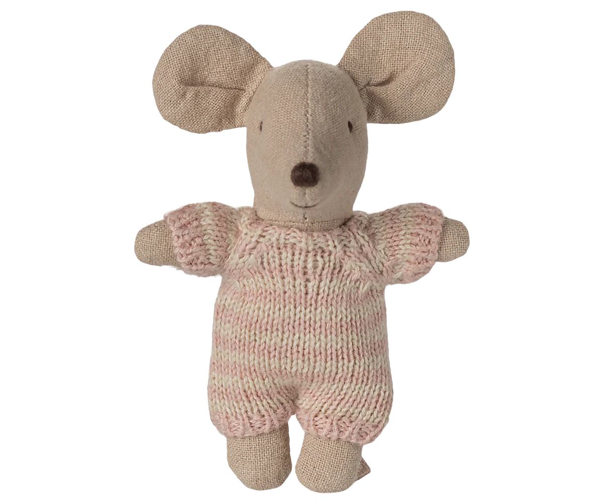Maileg - Baby Mouse in Carry Cot Rose