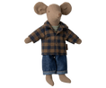 Load image into Gallery viewer, Maileg - Brown Checked Shirts and Pants for Dad Mouse