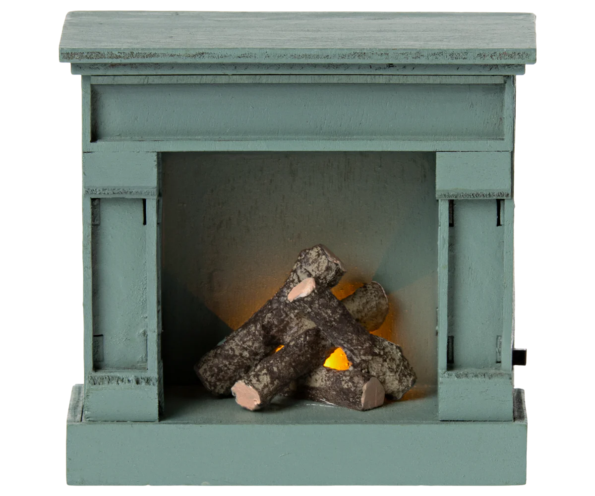 Maileg Miniature Fireplace Vintage Blue - Cheeky Junior