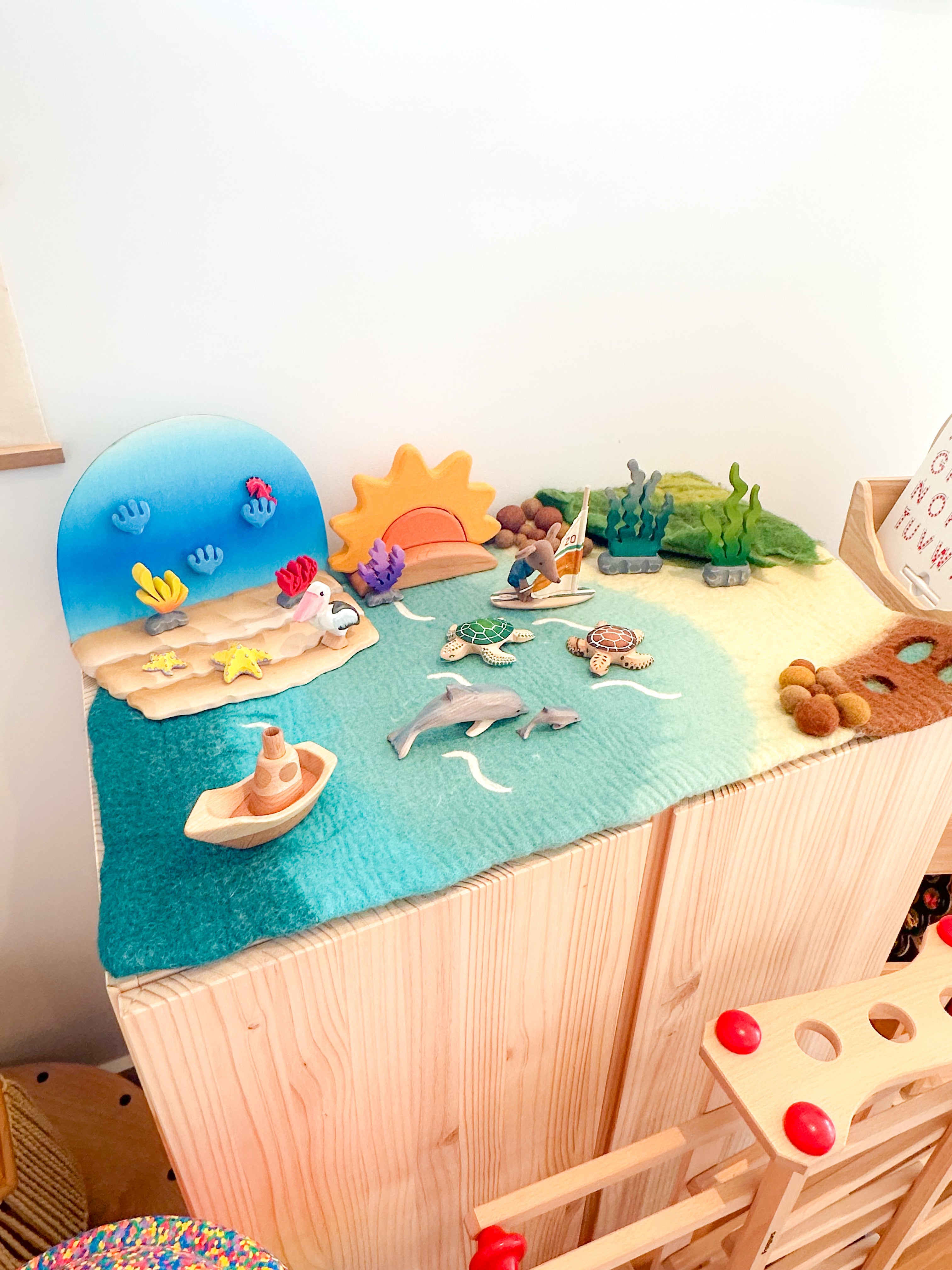 Tara Treasures - Large Sea and Rockpool Felt Play Mat Playscape
