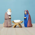 Load image into Gallery viewer, Bumbu Toys - Child Jesus, Saint Joseph and Saint Mary Nativity Set