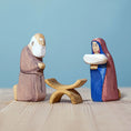 Load image into Gallery viewer, Bumbu Toys - Child Jesus, Saint Joseph and Saint Mary Nativity Set