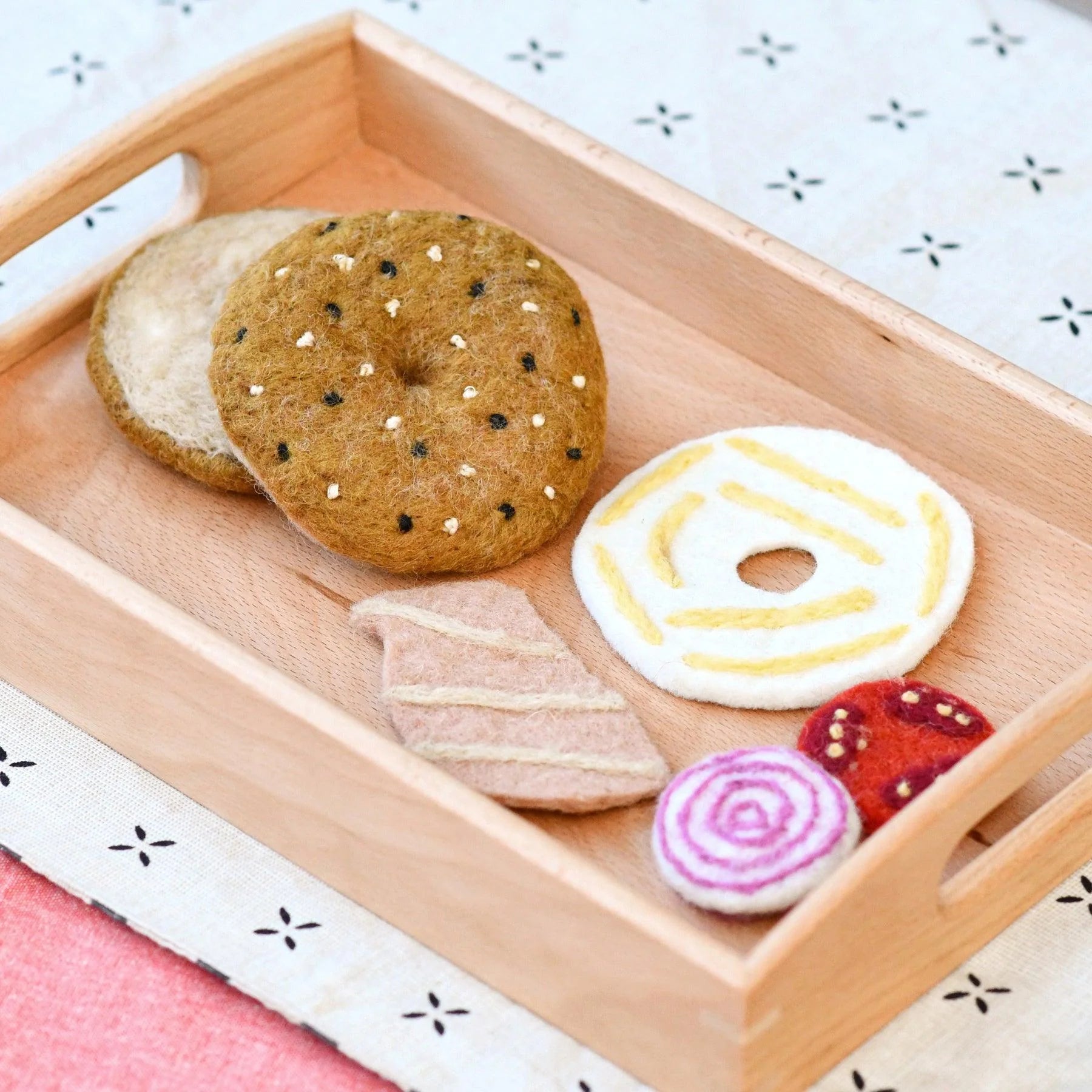 Tara Treasures Felt Bagel Stack Play Food Set - Cheeky Junior