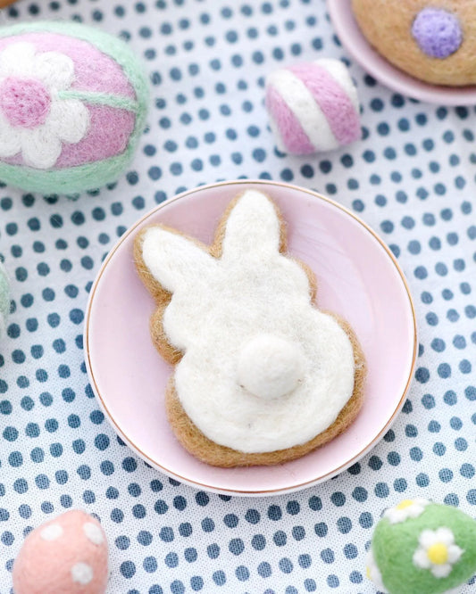 Tara Treasures Felt Easter Bunny Cookie (White, Pink and Mint)