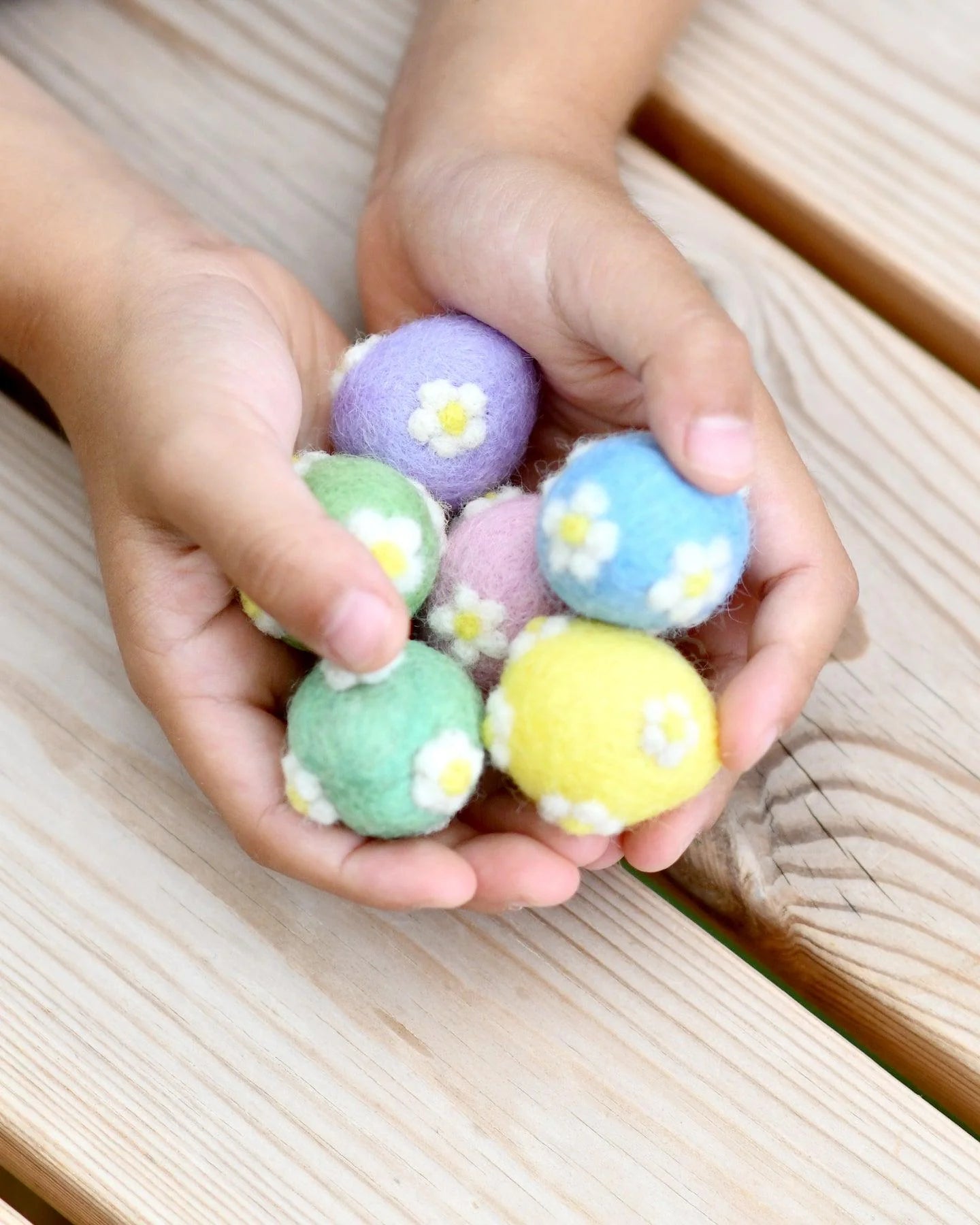 Tara Treasures Felt Pastel Eggs with Flowers Set of 6 - Cheeky Junior