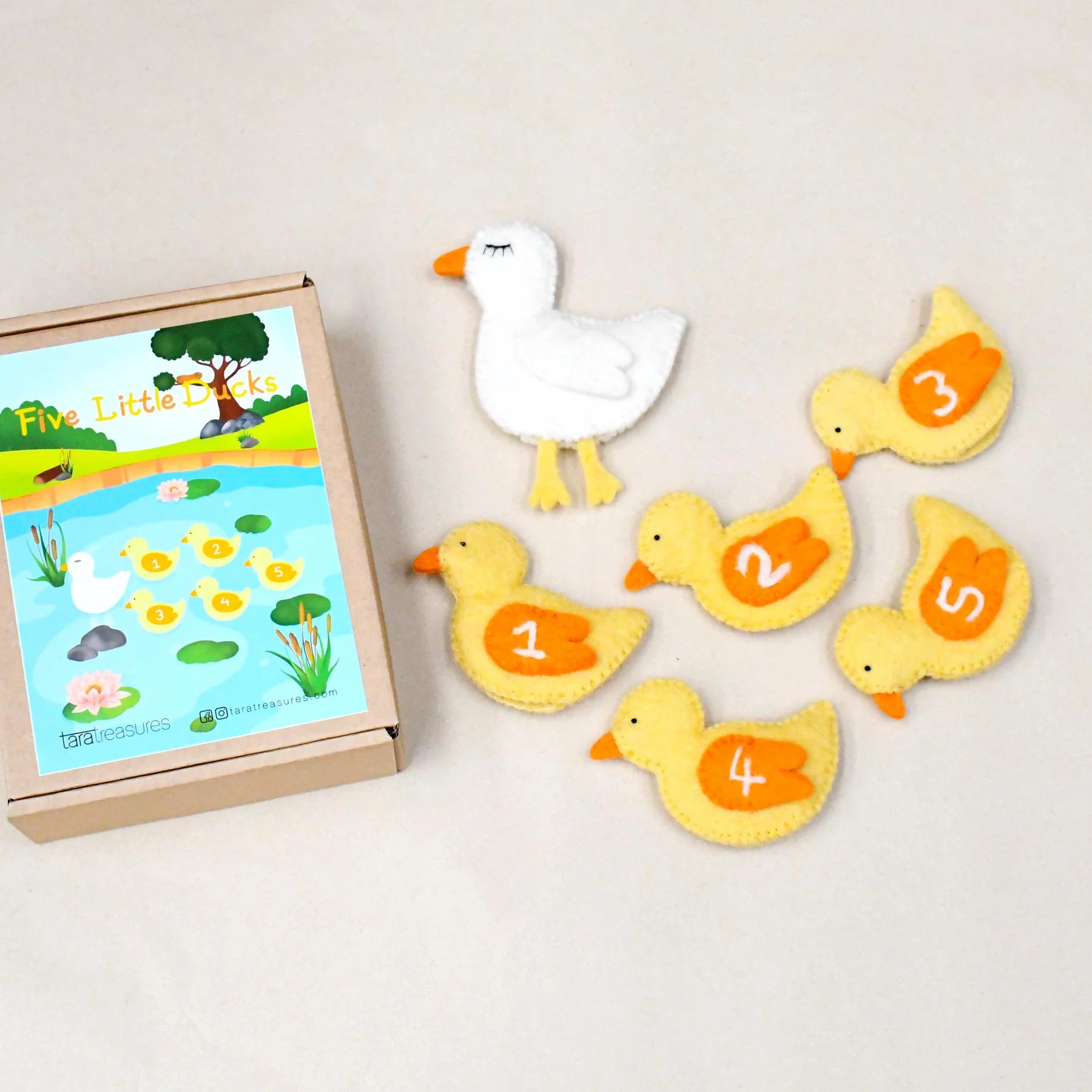 Tara Treasures Five Little Ducks Finger Puppet Set - Cheeky Junior