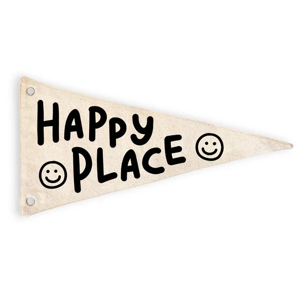 Cherrypick - Happy Place Canvas Pennant Flag