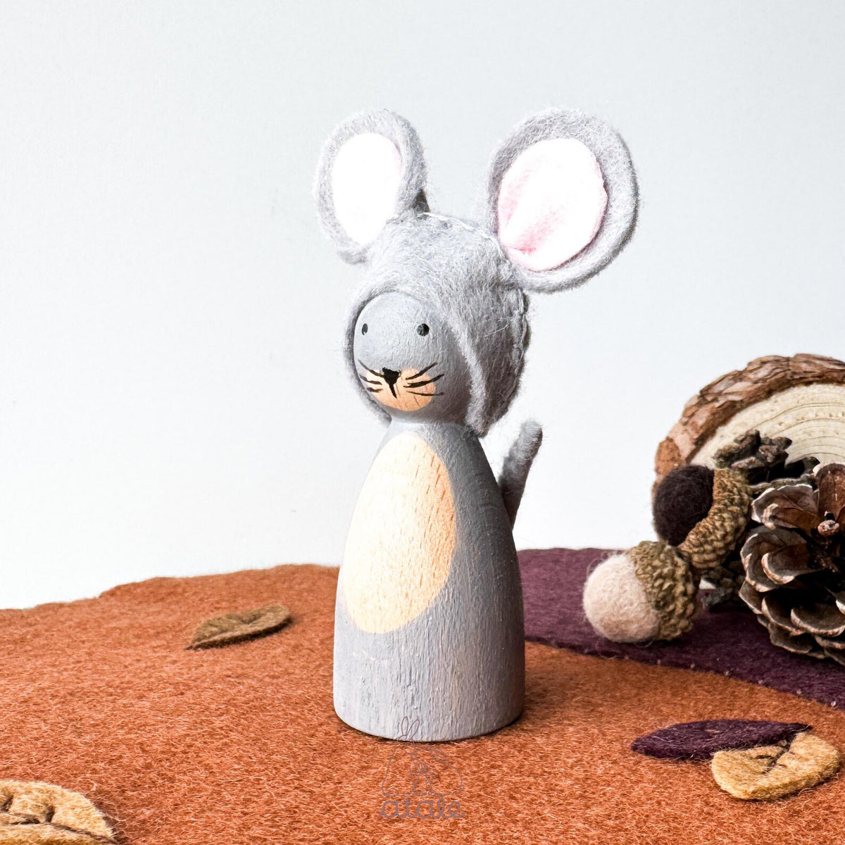 Atale - Mouse Wooden Peg Doll
