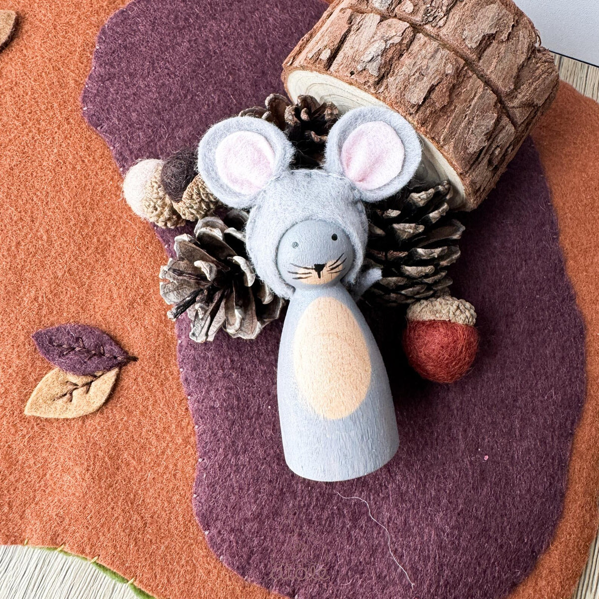 Atale - Mouse Wooden Peg Doll