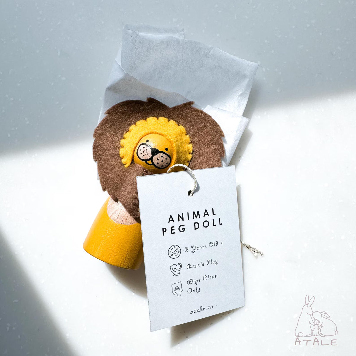 Atale - Lion Wooden Peg Doll