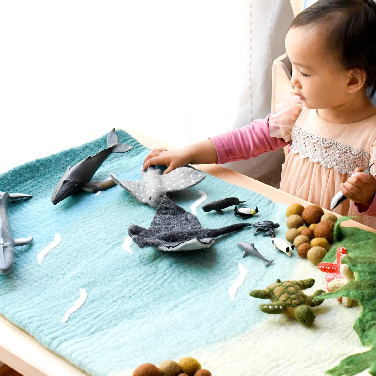 Tara Treasures Large Sea and Rockpool Felt Play Mat Playscape - Cheeky Junior