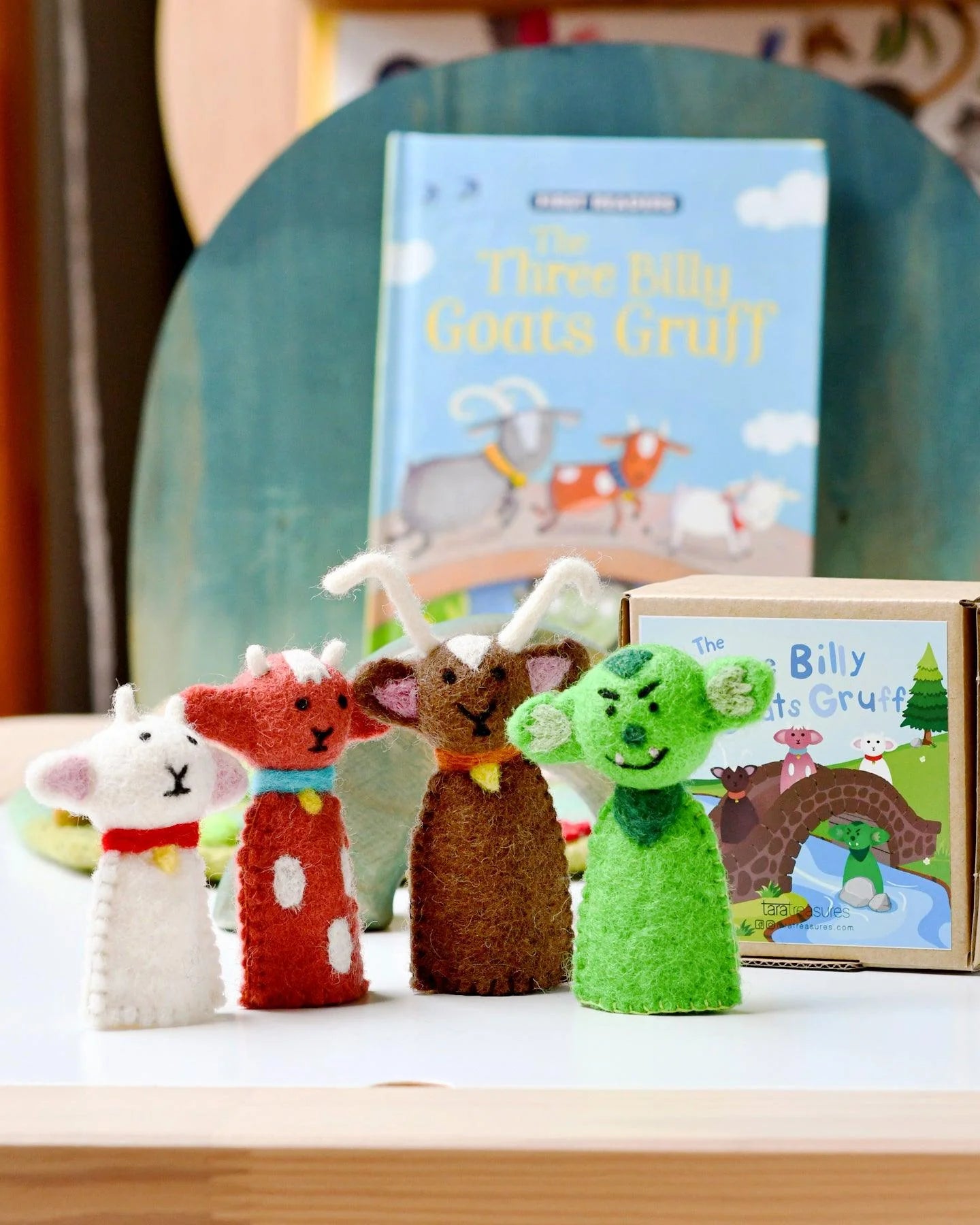 Tara Treasures Three Billy Goats Gruff Finger Puppet Set - Cheeky Junior