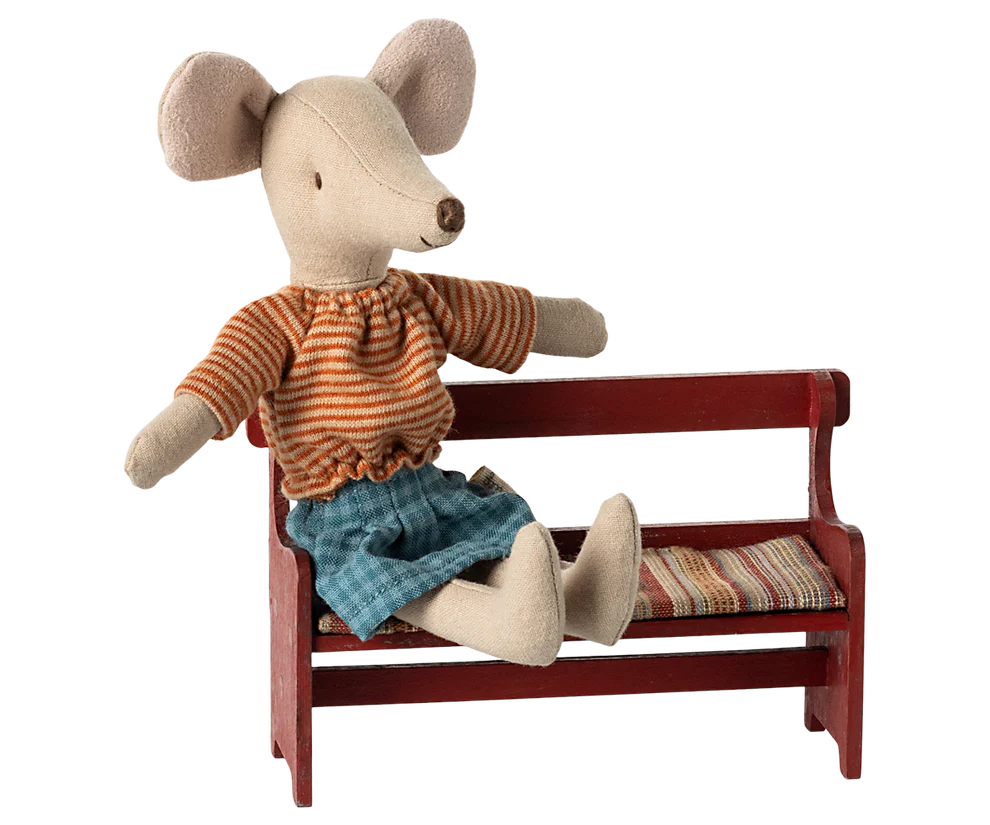 Maileg - Bench for Mouse Red