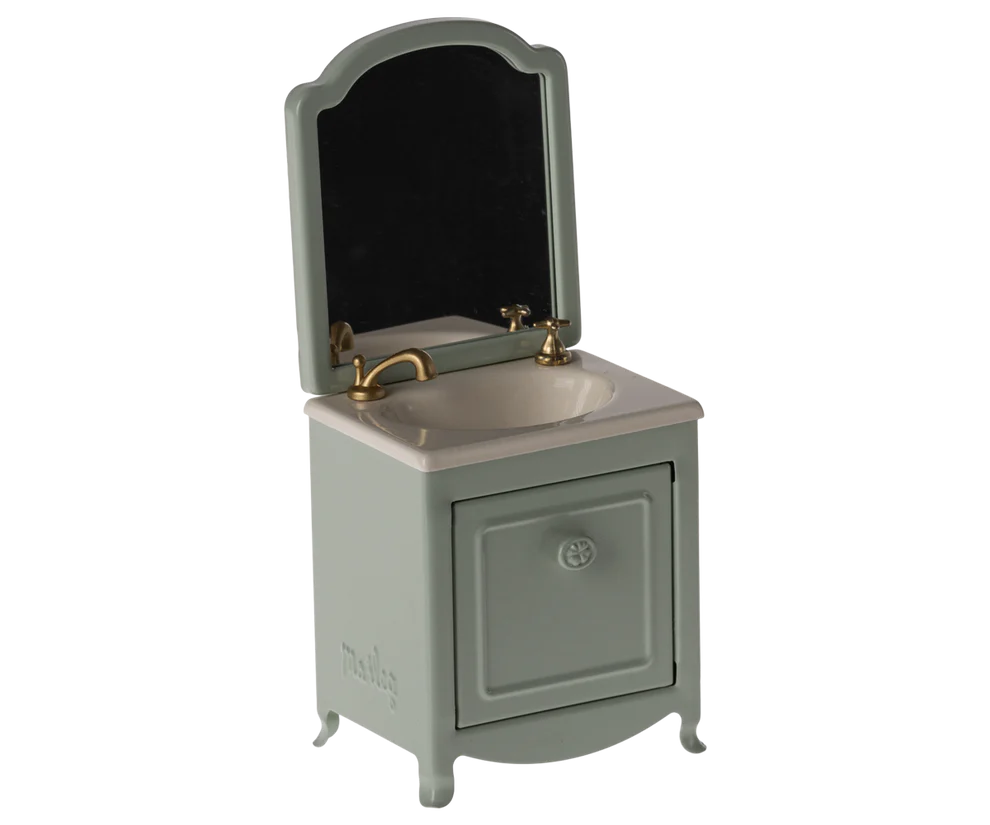 Maileg - Sink Dresser and Mirror for Mouse Mint
