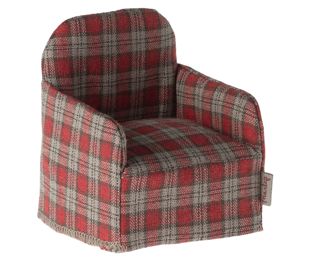 Maileg - Chair for Mouse Red Checker
