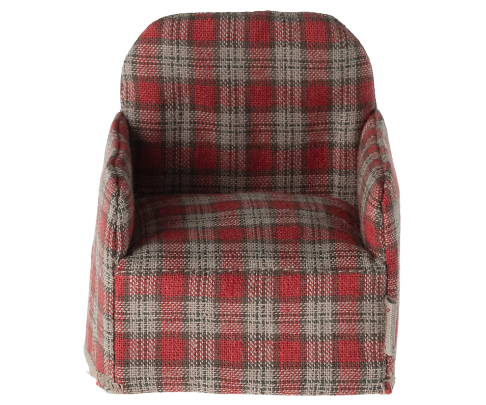 Maileg - Chair for Mouse Red Checker
