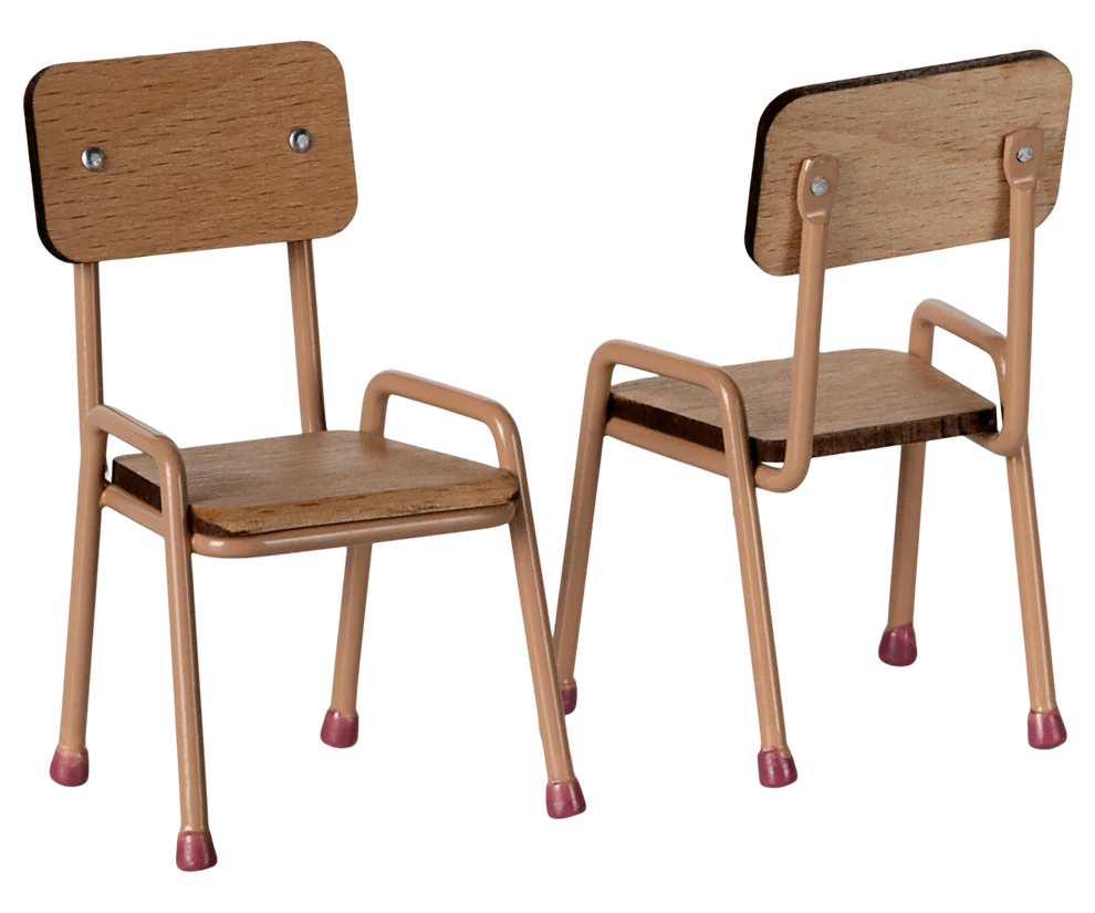 Maileg - Table and Chair Set for Mouse Dark Powder