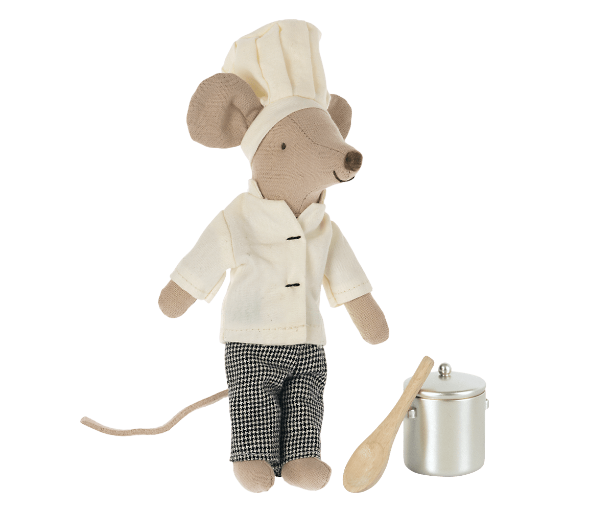 Maileg Chef Mouse with Soup Pot and Spoon - Cheeky Junior