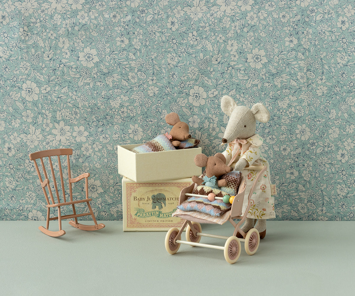 Maileg Sleepy Wakey Baby Mouse in Matchbox - Blue - Cheeky Junior