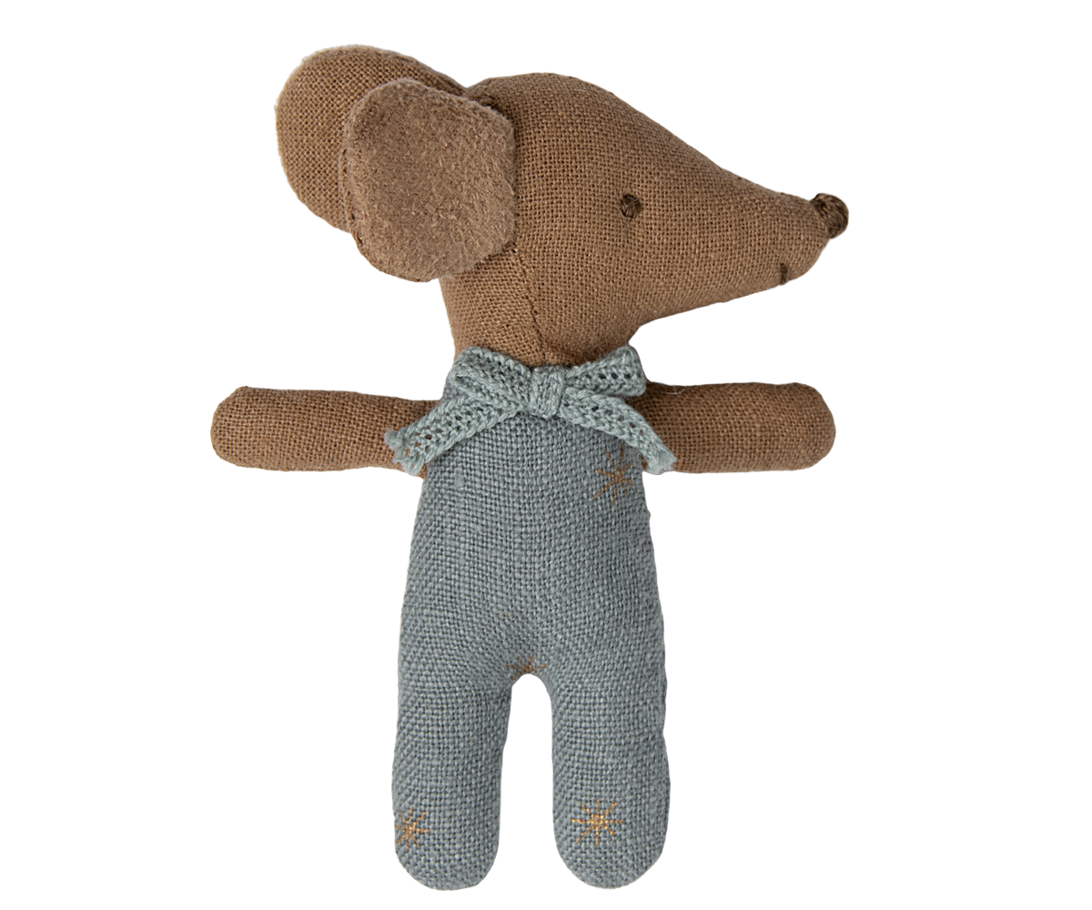 Maileg Sleepy Wakey Baby Mouse in Matchbox - Blue - Cheeky Junior
