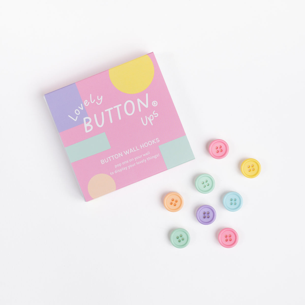 Lovely Buttons Ups ® - Wall Hooks Pastel Collection