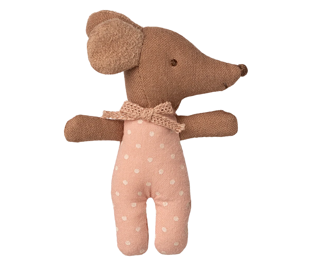 Maileg - Sleepy Wakey Baby Mouse in Matchbox Pink