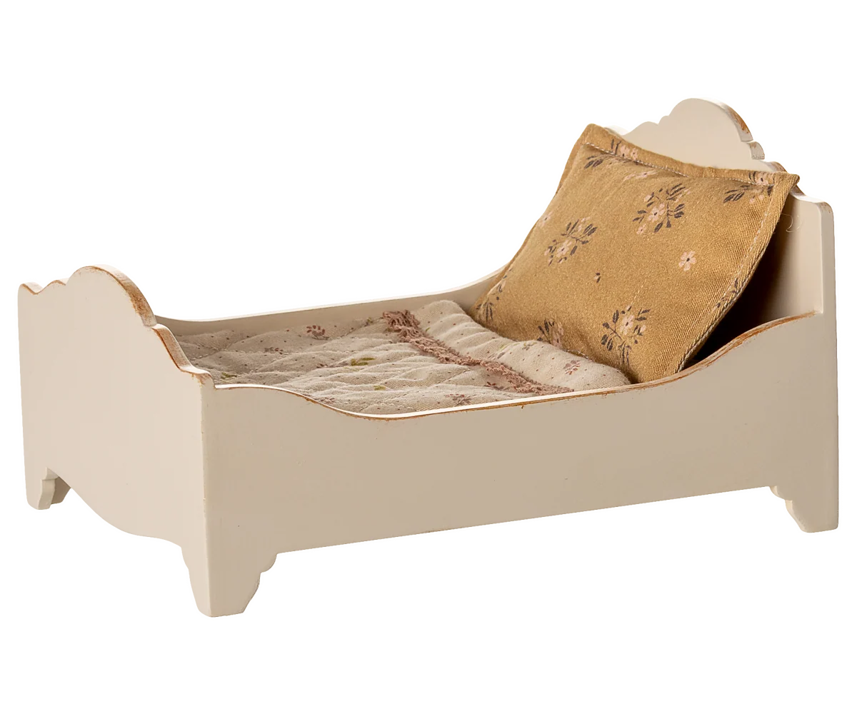 Maileg - Wooden Bed Off-White for Mouse