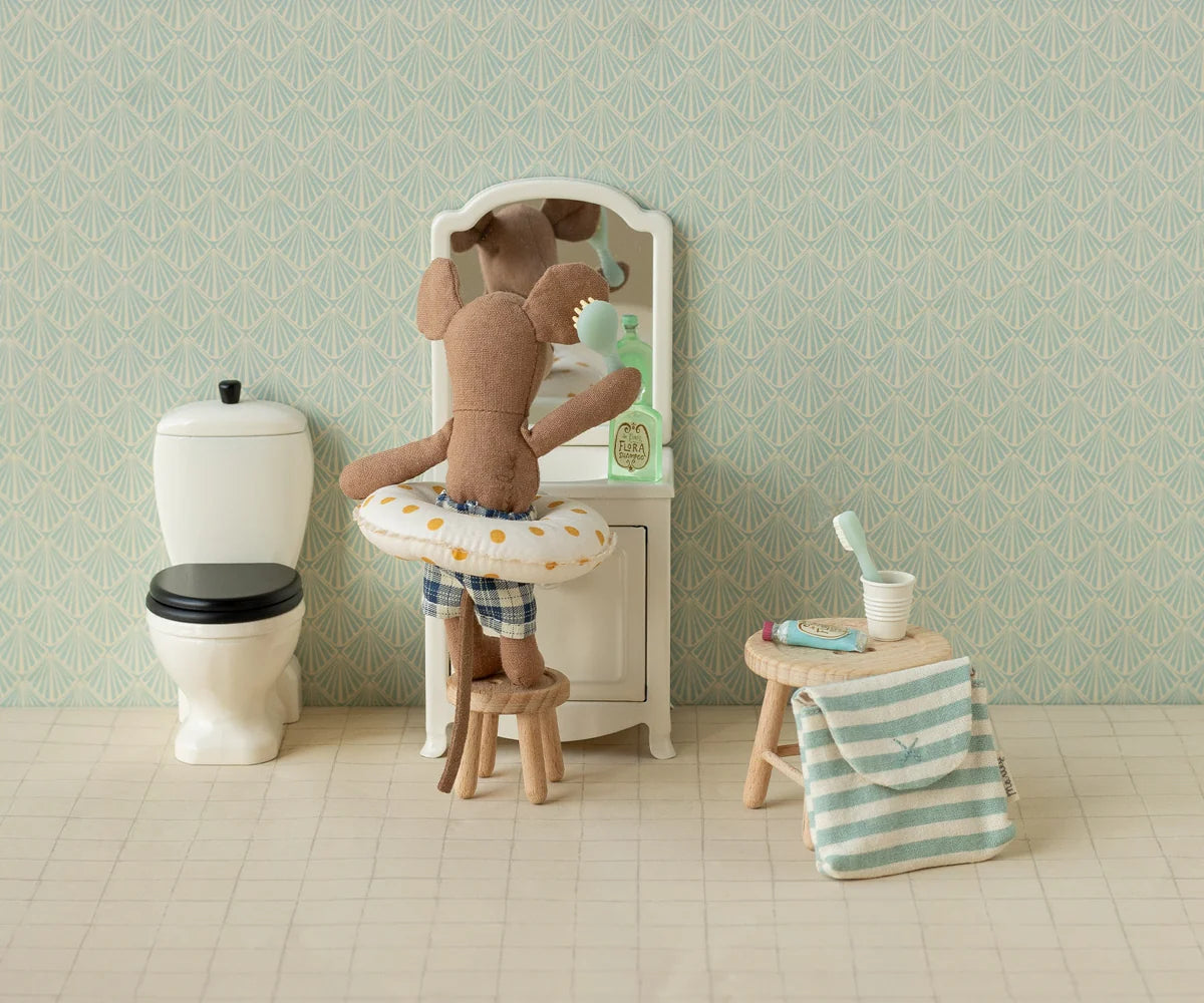 Maileg - Beach Mouse with Float Little Brother Yellow Dots